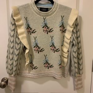Cider Dreamy Autumn Ruffled Knit Sweater size Medium NWOT